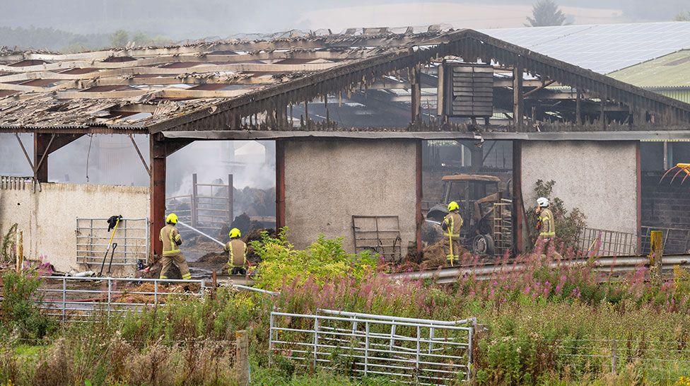 Burnt out barn at Alness