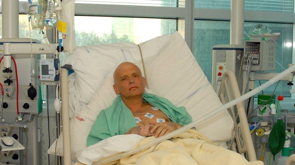 Alexander Litvinenko at University Hospital in London after being poisoned.