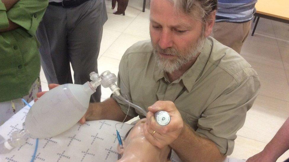 Swansea-based Dr Chris Terblanche, one of the UK anaesthetists carrying out the training