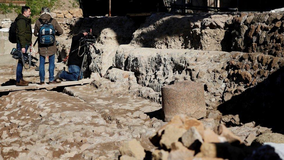 The entrance to an underground shrine believed to be dedicated to Romulus, the legendary founder of Rome, 21 February 2020