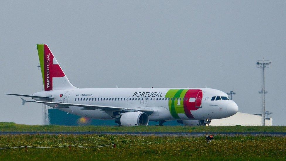 Plane from Portuguese flagship carrier TAP at Lisbon airport (file image)