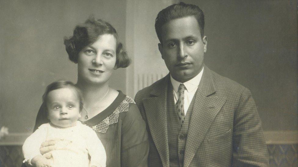 John's brother Arthur with their parents Curt and Trude Feige