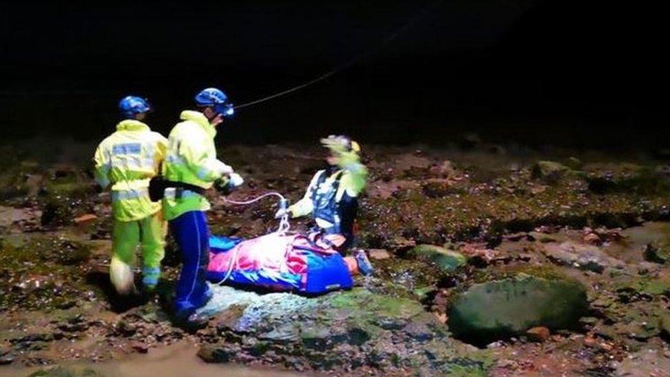 Man rescued from Staithes mudslide