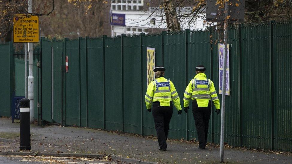 PCSOs outside a school in Huddersfield