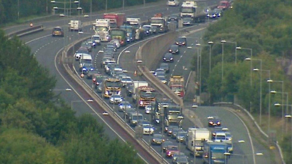 Delays on the A55 last year