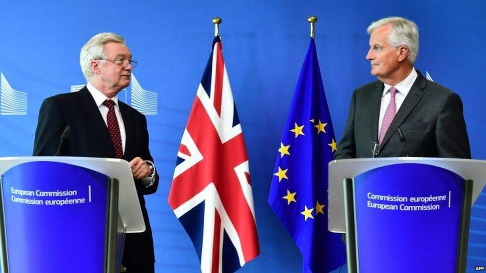 David Davis and Michel Barnier