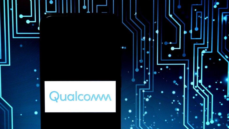 Qualcomm logo on circuit board