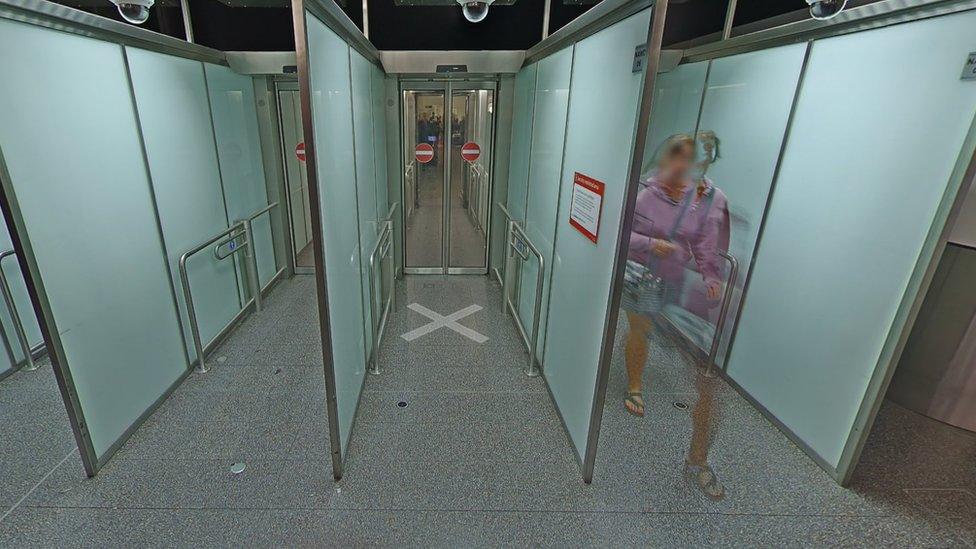 A still from Google maps, showing the exit gates at Gatwick airport