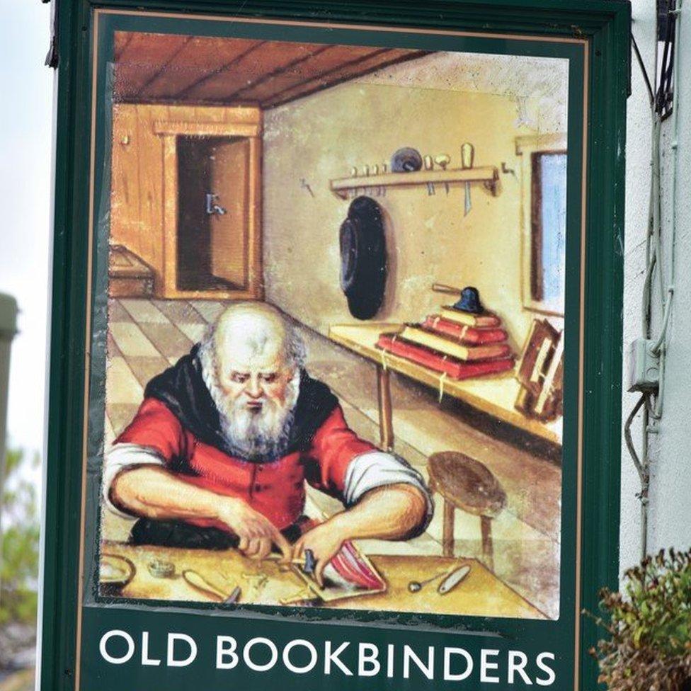 Old Bookbinders sign