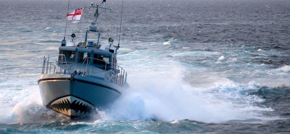 HMS Sabre, a patrol boat based in Gibraltar with the Royal Navy Gibraltar Squadron