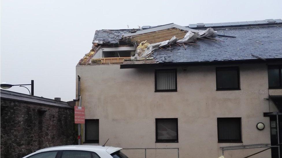 Damage to roof