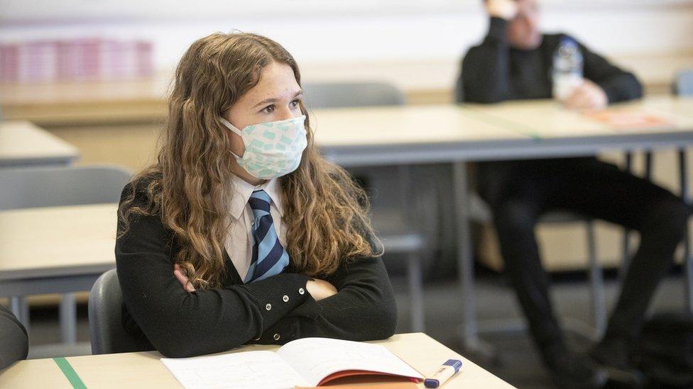 Pupil in a classroom