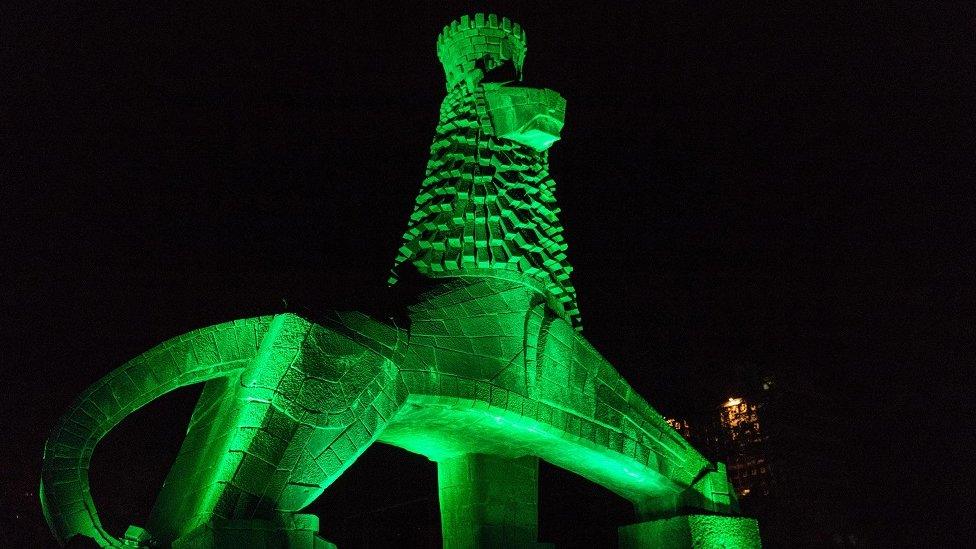 The Lion of Judah monument, Addis Ababa, Ethiopia