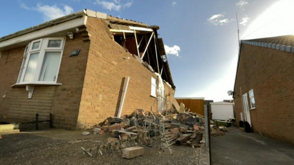 Damaged bungalow