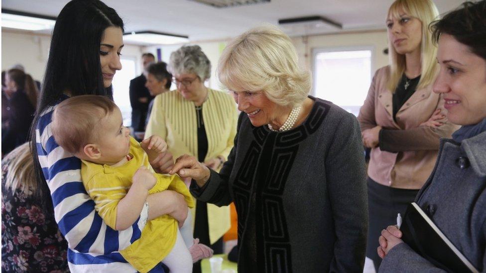 Duchess of Cornwall met mothers and children during her visit to the children's home