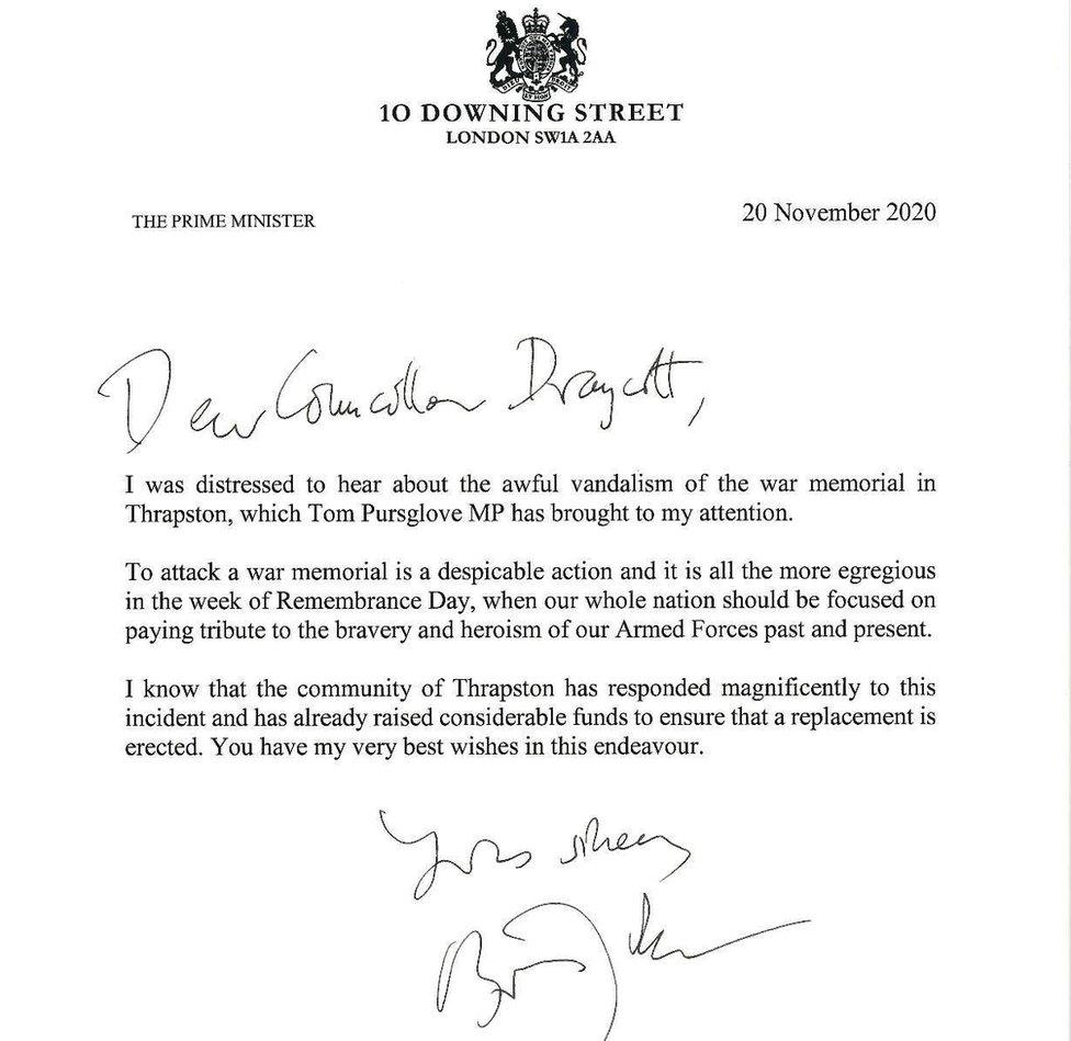 Boris Johnson letter