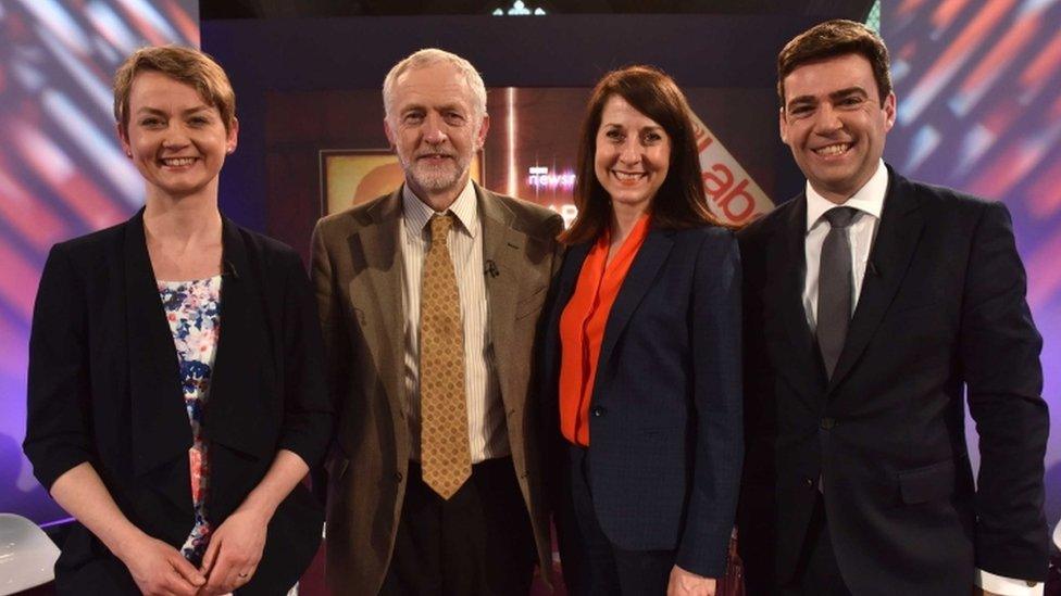 Yvette Cooper, Jeremy Corbyn. Liz Kendall and Andy Burnham