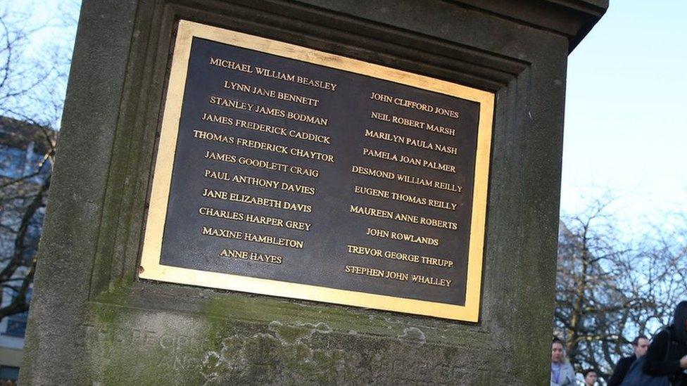 Pub Bombings memorial in Cathedral Square