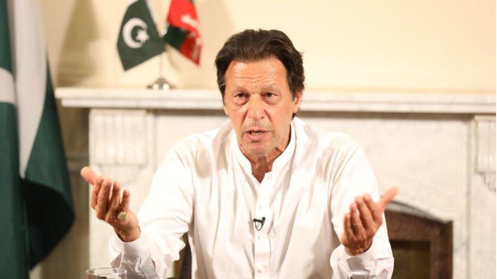 Pakistan's Prime Minister Imran Khan addressing the nation after his election in 2018