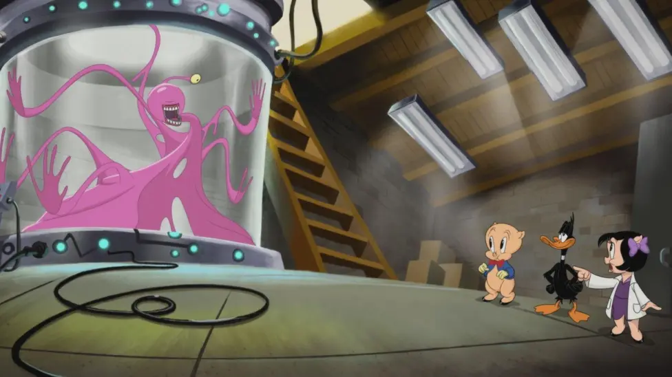 Daffy, Porky and Petunia Pig have to battle a Bubblegum monster in The Day The Earth Blew Up