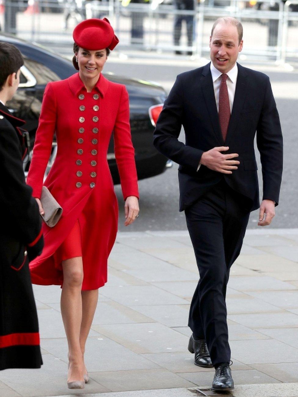 The Duke and Duchess of Cambridge arrived for the Commonwealth Service at Westminster Abbey