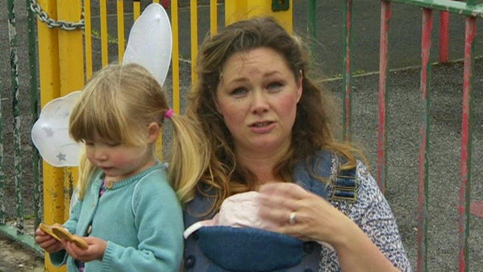 Jo Brady with daughters Evie and Georgia