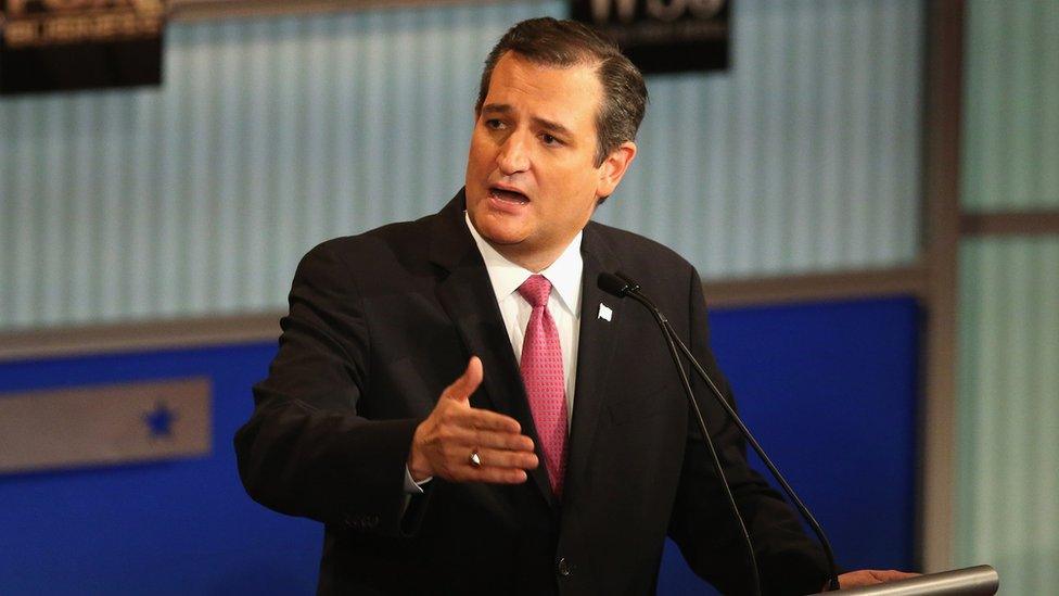 Ted Cruz speaks at the Republican debate in Milwaukee.