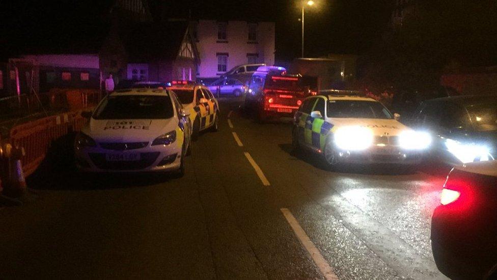 Cordoned off roads in Bewdley