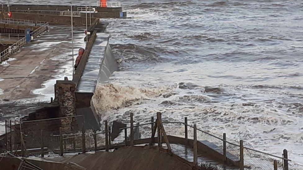 Watchet harbour wall, taken on 11 Feb 2020