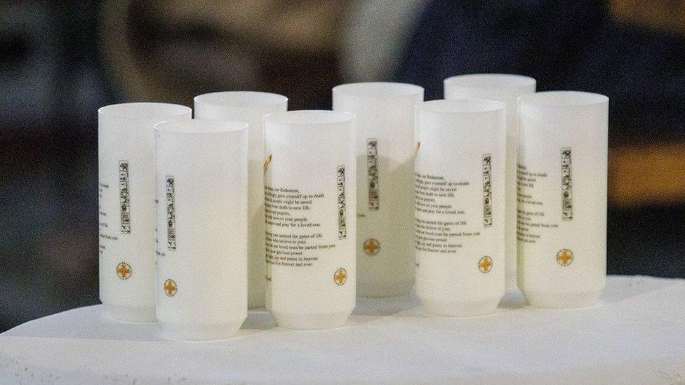 Candles for eight people killed in Greysteel