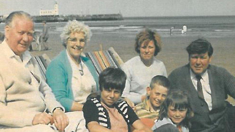 Nora Tait's family on holiday in Scarborough