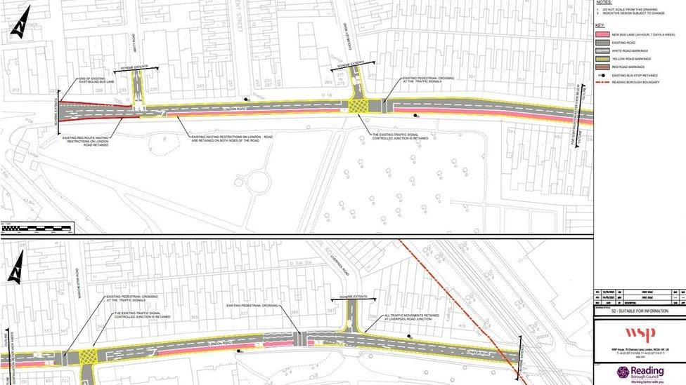 Proposals to make one of the existing traffic lanes in London Road, Reading into a bus lane