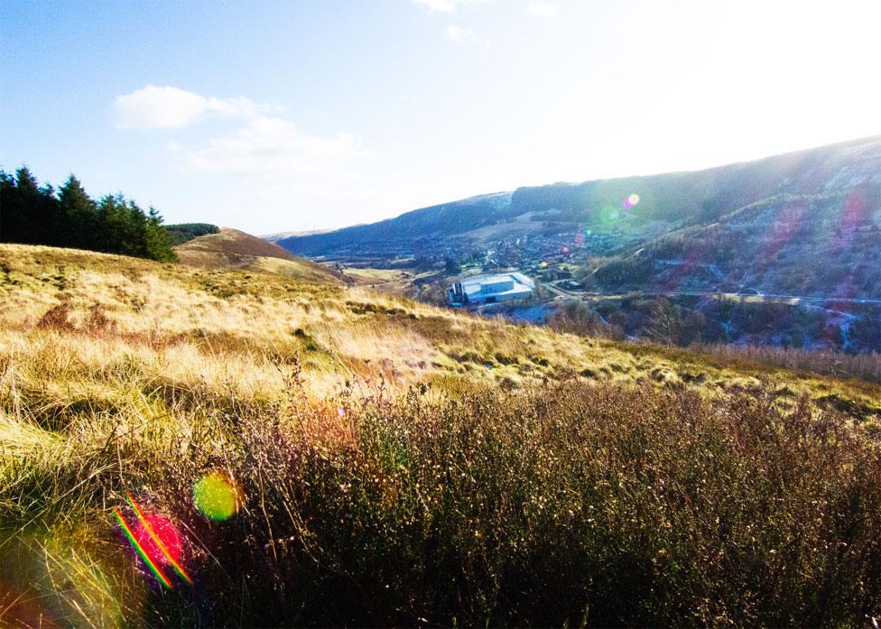 Aberdare mountain looking down towards Maerdy