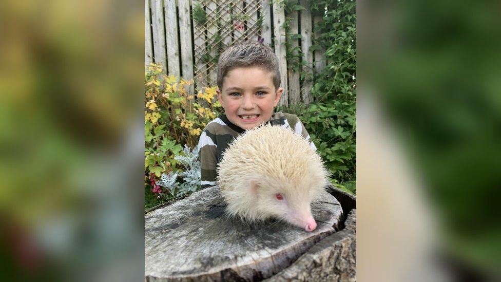 Ruben Wiggins with Jack Frost the hedgehog