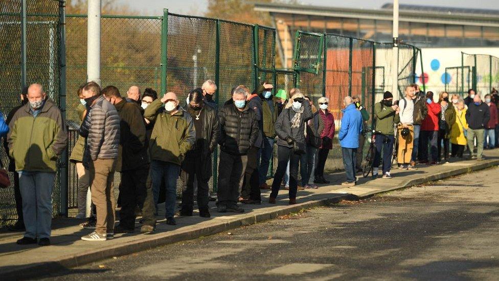 Queue outside Liverpool mass testing centre