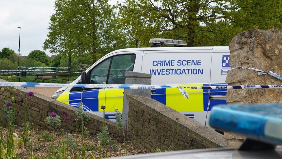 A crime scene van
