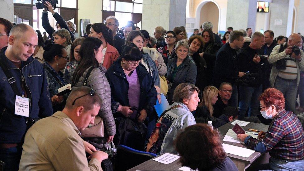 Voters in Rostov-on-Don, 24 September