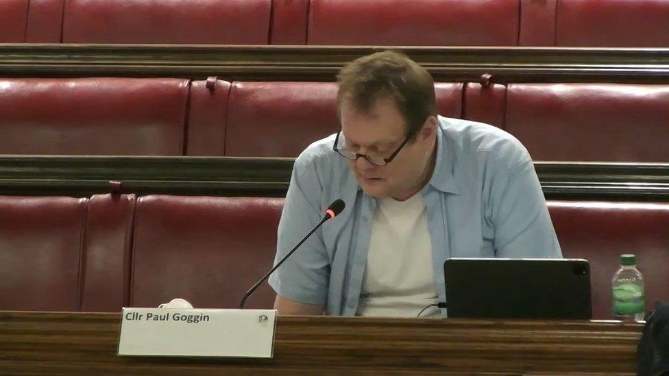 Councillor Paul Goggin speaking at Bristol City Council's Development Control committee meeting