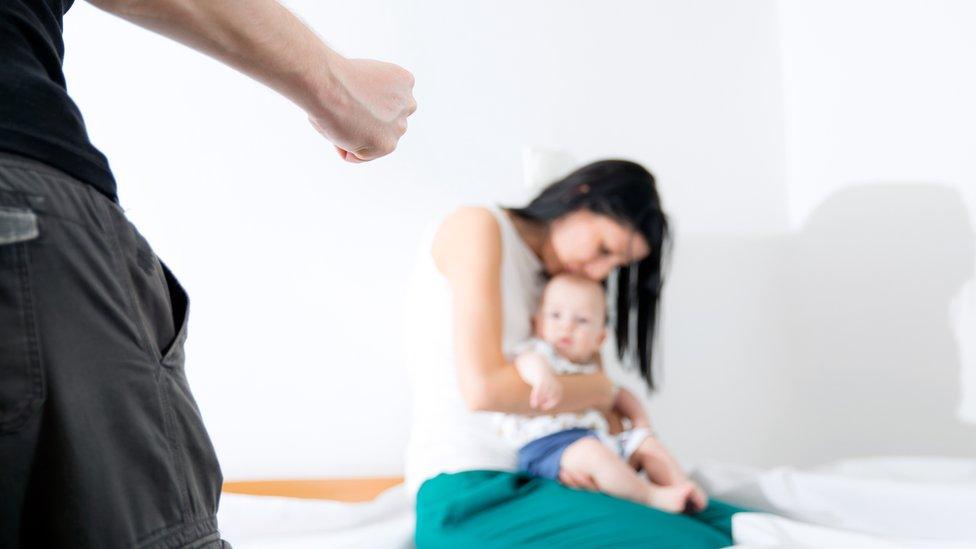 Man about to attack mother and baby