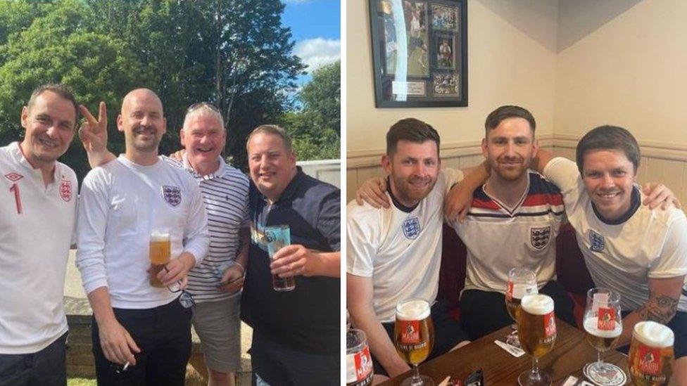 England fans gathered at the Cardigan Arms