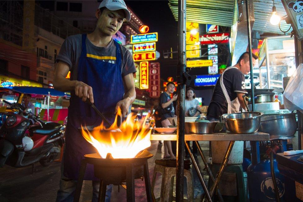 Picture of a Thai street hawker in Bangkok