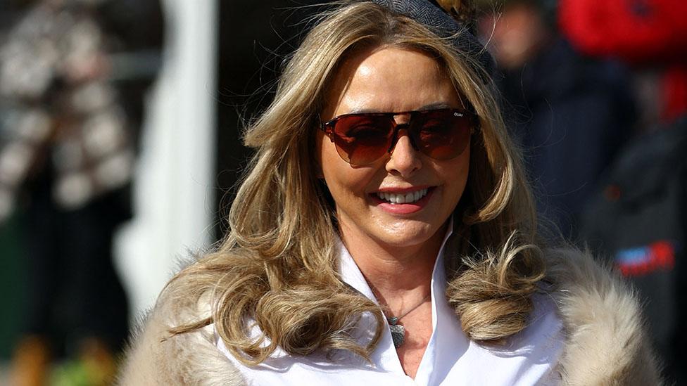 Carol Vorderman wearing sunglasses