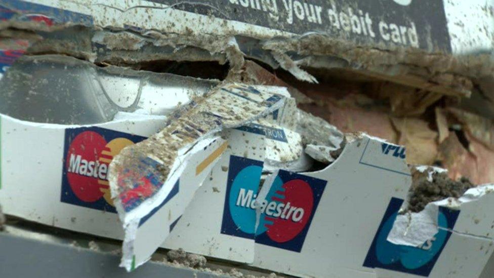 Damage to ATM machine