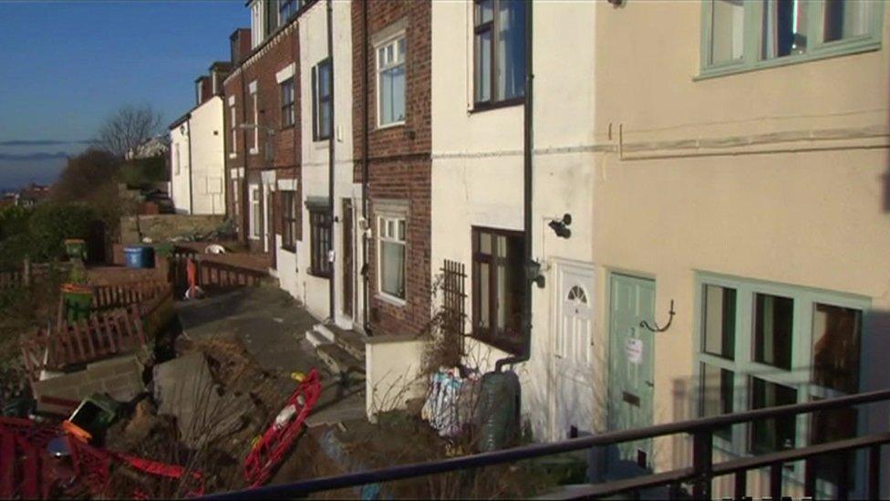 Rear of row of cottages in Whitby