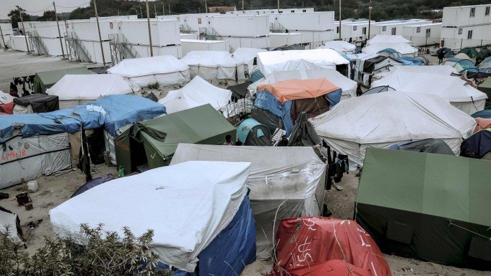 Tents at the Calais refugee camp