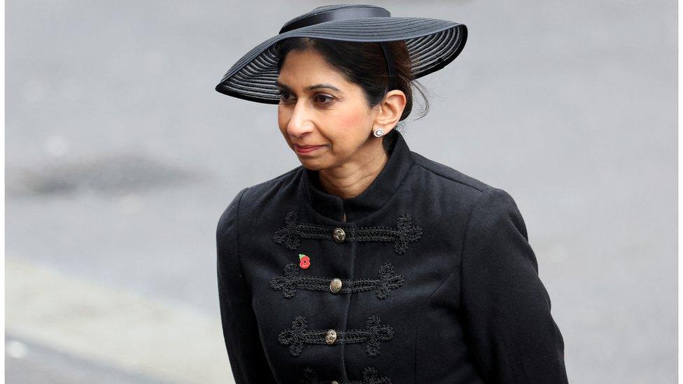 Suella Braverman at Cenotaph ceremony