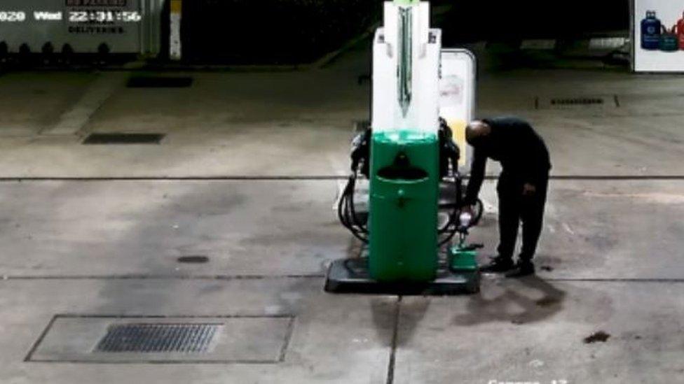 Damion Simmons was seen filling up a petrol canister on CCTV