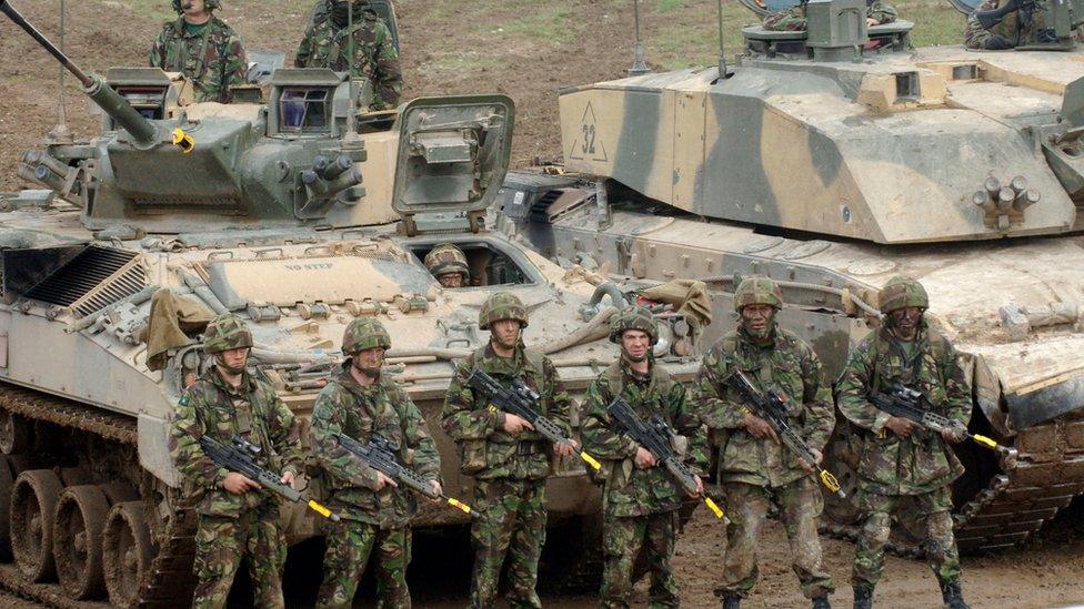 British Army tanks