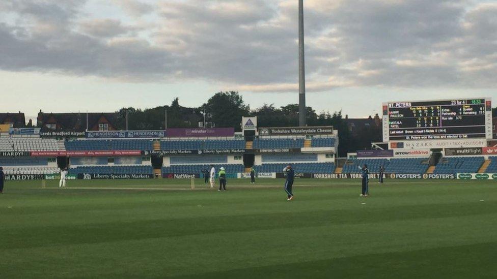 The game underway at Headingley