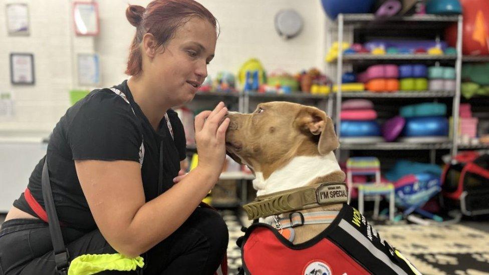 Josie Shanahan and her assistance dog, Mars